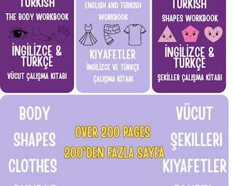 Zweisprachiges Englisch Türkisch Arbeitsbuch: Formen, Kleidung, Körper (PDF Download)