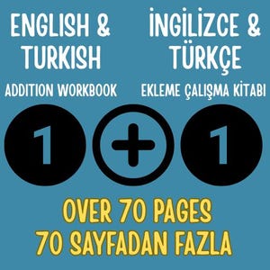 Bilingual Addition Workbook: English-Turkish Kids Activities (PDF Download)