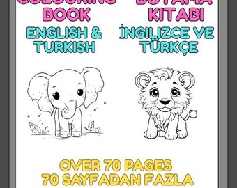 Englisch-Türkisch zweisprachiges Malbuch: Lernaktivitäten für Kinder (PDF-Muster)