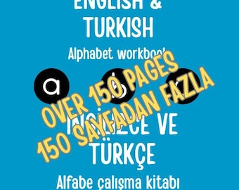 Zweisprachiges Alphabet Arbeitsbuch – Englisch Türkisch lernen (druckbare PDF)