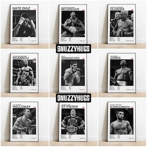 UFC-Kämpfer-Poster – MMA-Wandkunst | McGregor, Khabib, Diaz, Jones ...