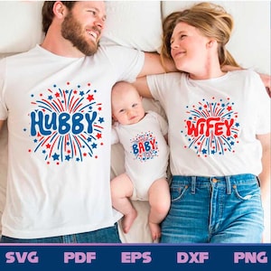 4th of July couples Svg, 4th of July couple shirts Svg, Wifey hubby Svg, Matching 4th Of July Couple Svg, 4th Of July Svg