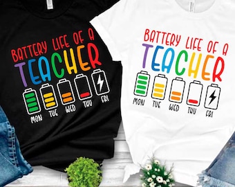 Battery Life Of A Teacher Svg Png, Funny Teacher Svg, School Teacher Appreciation Gift Idea Digital Download Sublimation PNG & SVG Cricut
