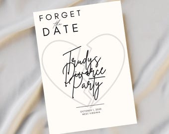 Divorce Party Invitation Editable Canva Template | Digital Download for Divorce Celebration