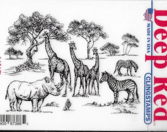 Deep Red Cling Stamps --    Safari  -- NEW -- (#3880)