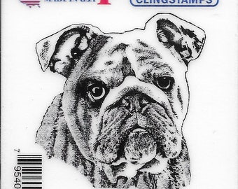 Deep Red Cling Stamps --  Bulldog Portrait  -- NEW -- (#3228)