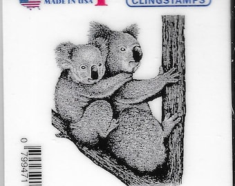 Deep Red Cling Stamps --    Koala with Baby    -- NEW -- (#3835)