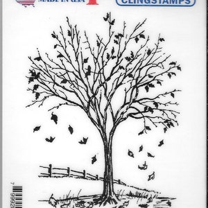 Deep Red Cling Stamps --  Fall Leaves -- NEW -- (#2917)