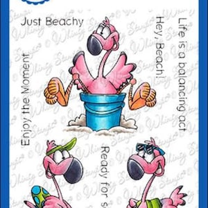 Whimsy Stamps --  Flamingo Fun    -- NEW -- (#4011)