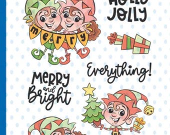 Whimsy Stamps --  Holly Jolly Elves -- NEW  -- (#4430)