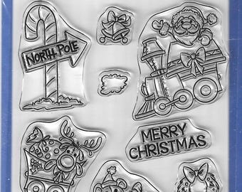 Whimsy Stamps --    Santa's Train  -- NEW  -- (#3492)