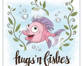 Whimsy Stamps --   Hugs 'n Fishes   -- NEW -- (#3758)