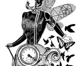 Deep Red Cling Stamps -- Queen of Time  -- NEW -- (#4676)