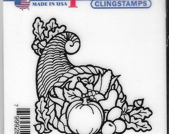 Deep Red Cling Stamps --   Horn of Plenty     -- NEW -- (#3833)