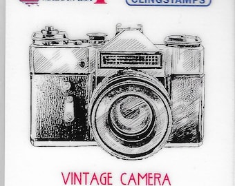 Deep Red Cling Stamps --   Vintage Camera     -- NEW -- (#3834)