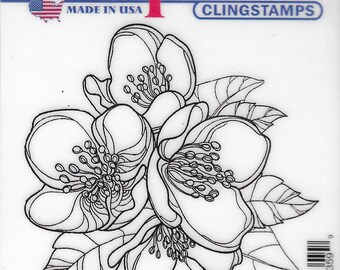 Deep Red Cling Stamps --  Magnolia Blossom   -- NEW -- (#3401)