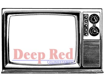 Deep Red Cling Stamps --  Classic TV -- NEW -- (#4660)