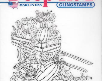 Deep Red Cling Stamps --  Pumpkin Harvest  -- NEW -- (#2488)