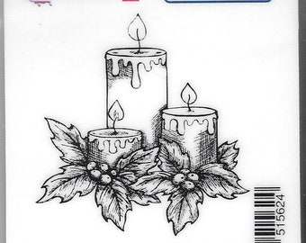 Deep Red Cling Stamps --  Holiday Candles -- NEW -- (#2815)