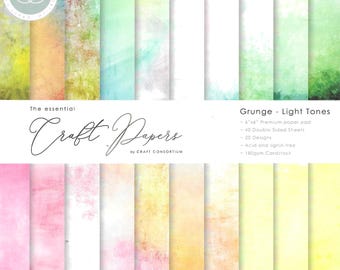 6 x 6 Paper Pad ~ Grunge --  Light Tones  ~ Double sided  - NEW (#4798)