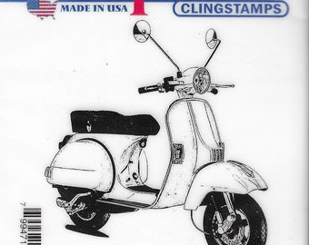 Deep Red Cling Stamps --    Scooter  -- NEW -- (#3796)