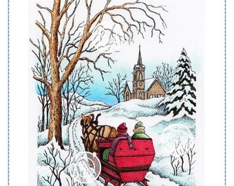 Whimsy Stamps --  Sleigh Ride  -- NEW  -- (#2896)