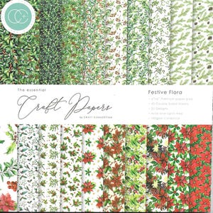 Blocco di carta 6 x 6 ~ Festive Flora -- Doppio lato - NUOVO (#3975)
