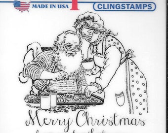 Deep Red Cling Stamps --  Claus Family Christmas -- NEW -- (#2921)