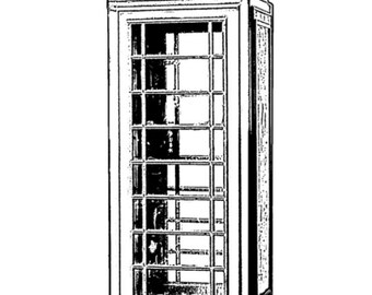 Deep Red Cling Stamps --   Phone booth     -- NEW -- (#4816)