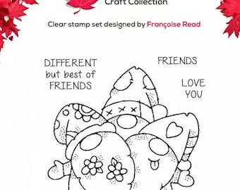 Woodware Stamps --  Gnome Friends -- NEW -- (#4633)