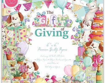 6 x 6 Paper Pad ~   The Gift of Giving    ~ Double sided  - NEW (#4043)