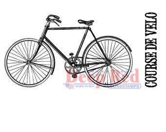 Deep Red Cling Stamps --      Vintage Bicycle Velo    -- NEW -- (#4653)