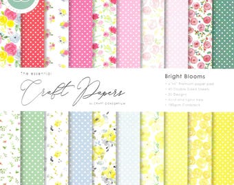6 x 6 Paper Pad ~  Bright Blooms  --   Double sided  - NEW (#4074)