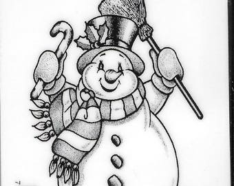 Deep Red Cling Stamps --  Frosty the Snowman -- NEW -- (#2491)