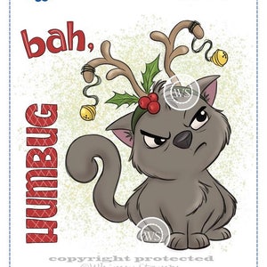 Whimsy Stamps -- Reindeer Kitty -- NEW -- (#2553)