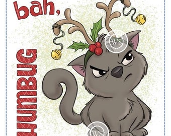 Whimsy Stamps -- Reindeer Kitty -- NEW -- (#2553)