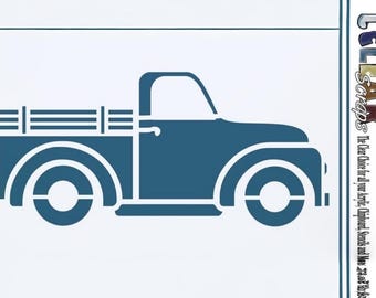 Clear Scraps Designer Stencil -- New -- Old Truck  -- (#3548)
