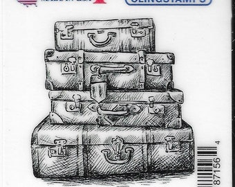 Deep Red Cling Stamps --    Luggage     -- NEW -- (#3806)