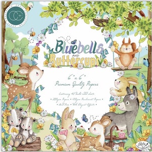 6 x 6 Paper Pad ~ Bluebells and Buttercups ~ Double sided  - NEW (#4221)