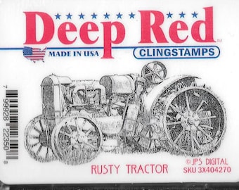 Deep Red Cling Stamps --  Rusty Tractor -- NEW -- (#2906)