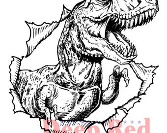 Deep Red Cling Stamps --  T-Rex Surprise-- NEW -- (#4663)