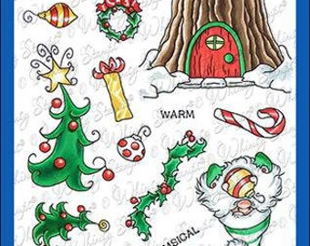 Whimsy Stamps --  Gnome Warm Wishes. -- NEW -- (#4402)