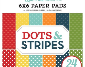 6 x 6 Paper Pad ~ Summer Dots & Stripes ~ Double sided  NEW  (#4131)