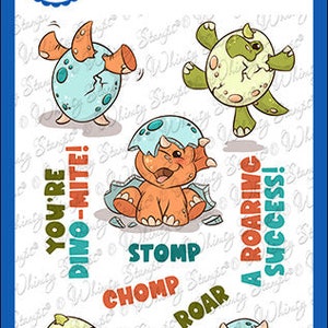 Whimsy Stamps - Roar Stomp and Chomp - NUOVO - (#4379)
