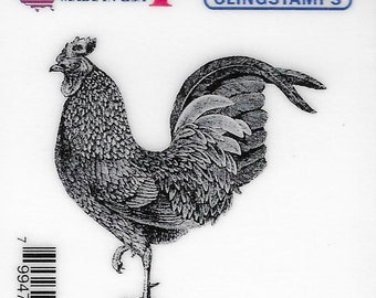 Deep Red Cling Stamps --  Rooster   -- NEW -- (#3237)