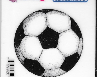 Deep Red Cling Stamps --     Soccer Ball   -- NEW -- (#3842)