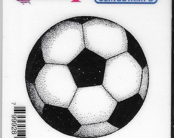 Deep Red Cling Stamps --     Soccer Ball   -- NEW -- (#3842)