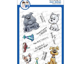 Whimsy Stamps --  Doggie Birthday Party 2  -- NEW  -- (#4356)