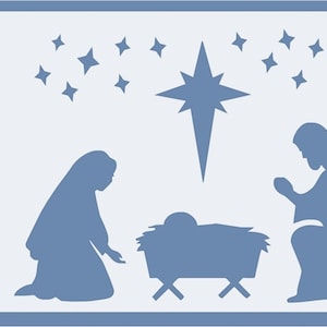 Clear Scraps Designer Stencil -- New -- NATIVITY -- (#3552)