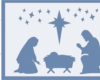 Clear Scraps Designer Stencil -- New -- NATIVITY -- (#3552)